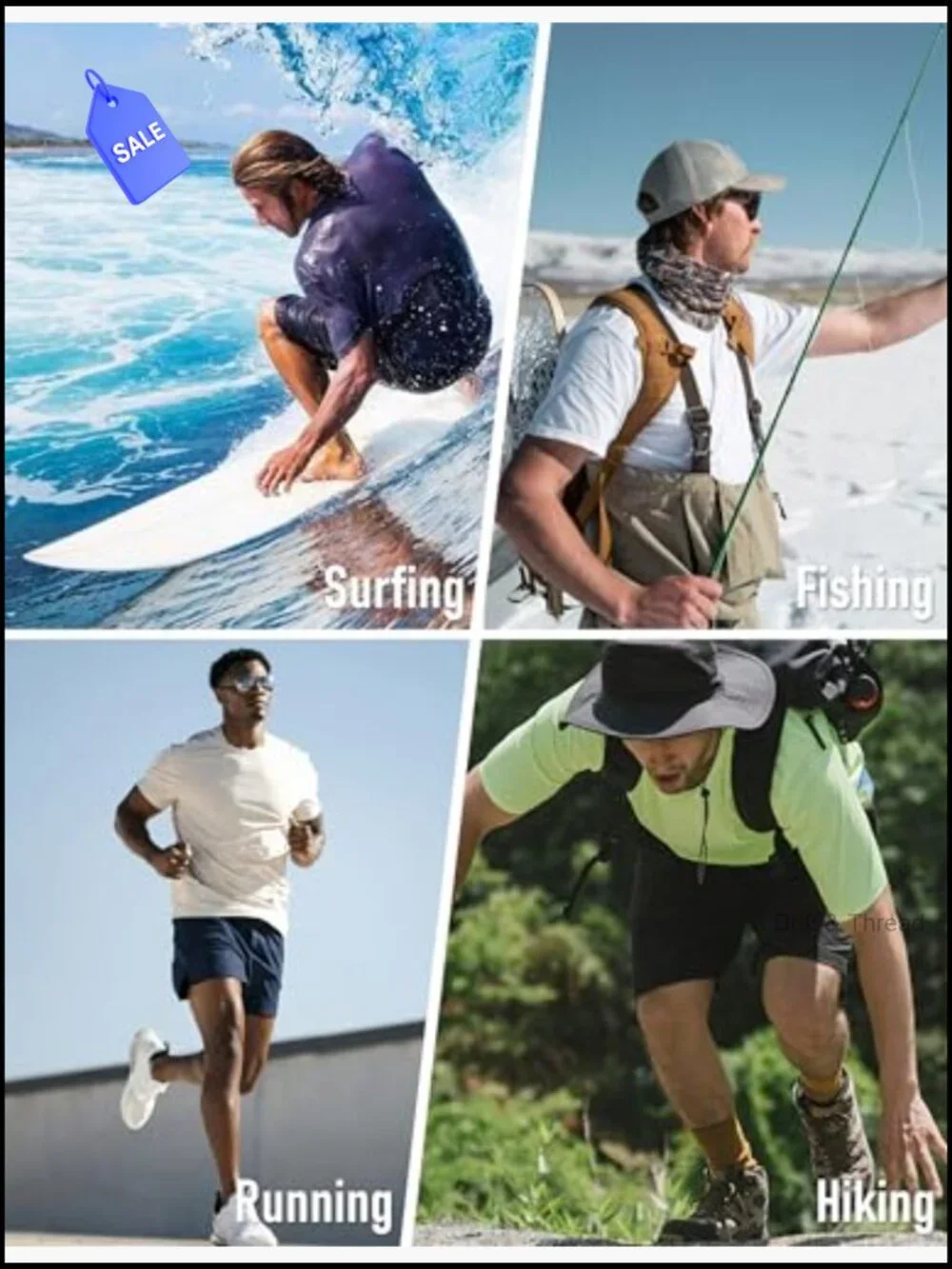 UPF 50+ Sun Protection Quick Dry Athletic T-Shirt for Hiking Running Swim